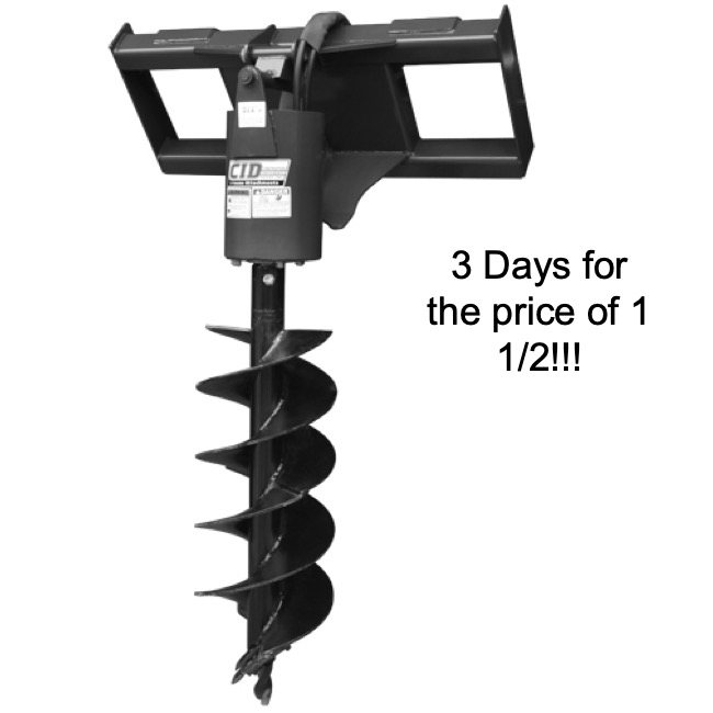 Skid Auger ONLY - Weekend Special